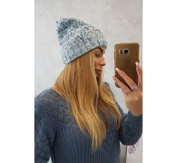 Fleecová čepice modrá model 18750851 - K-Fashion Fleecová čepice modrá model 18750851 - K-Fashion