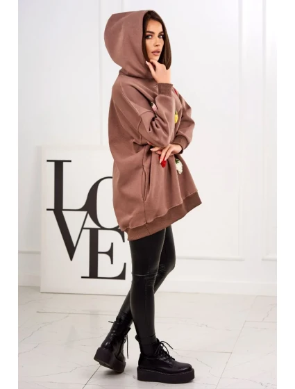 Zateplená mikina s model 19049180 motivem mocca - K-Fashion Zateplená mikina s model 19049180 motivem mocca - K-Fashion