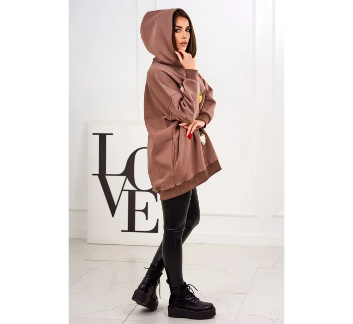 Zateplená mikina s model 19049180 motivem mocca - K-Fashion Zateplená mikina s model 19049180 motivem mocca - K-Fashion