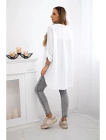 Bavlněná mušelínová košile bílý