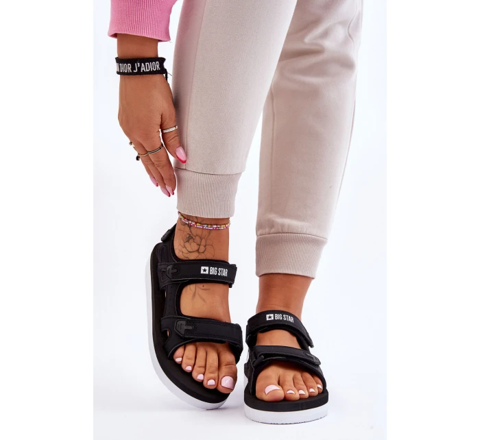 Dámské sportovní sandály na platformě Big Star model 21610834 Černé - Big Star Shoes Dámské sportovní sandály na platformě Big Star model 21610834 Černé - Big Star Shoes