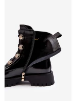 Dámské zateplené boty s ozdobnými knoflíky D&A MR870-51 Černé