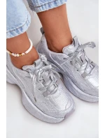 Dámské tenisky zdobené krystaly stříbrné Porrot Dámské tenisky zdobené krystaly stříbrné Porrot