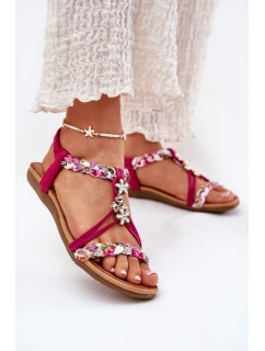 Dámské Plážové Sandály S Pásky A Přezkami Fuchsie model 21693400 - Artiker