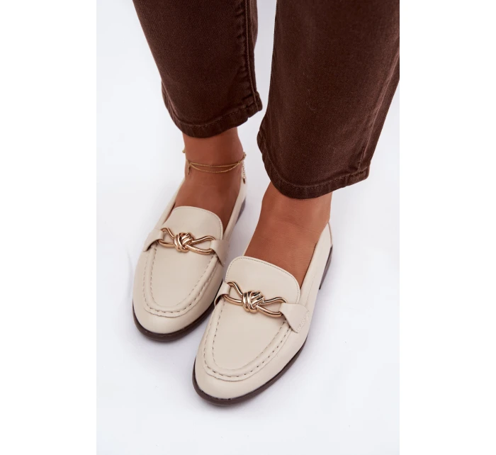 Dámské loafersy s ozdobným detailem světle béžové Rosynne