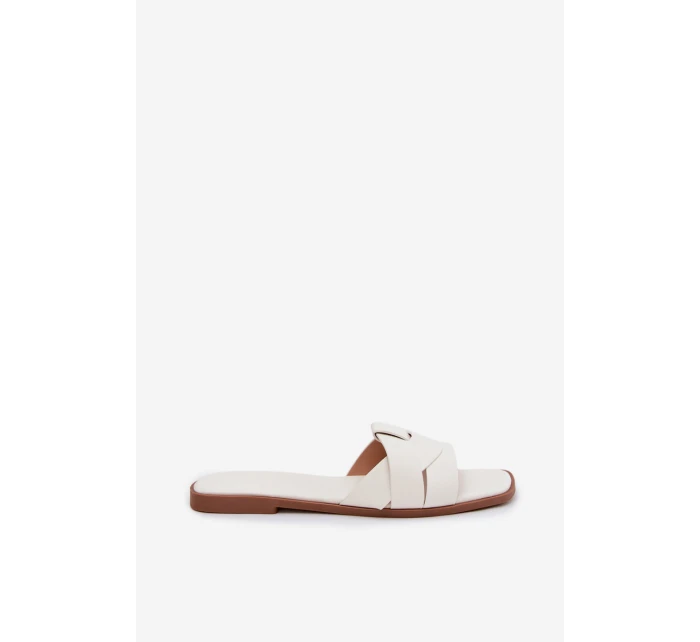 Dámské ploché pantofle s bílými pásky model 21943255 - Boto