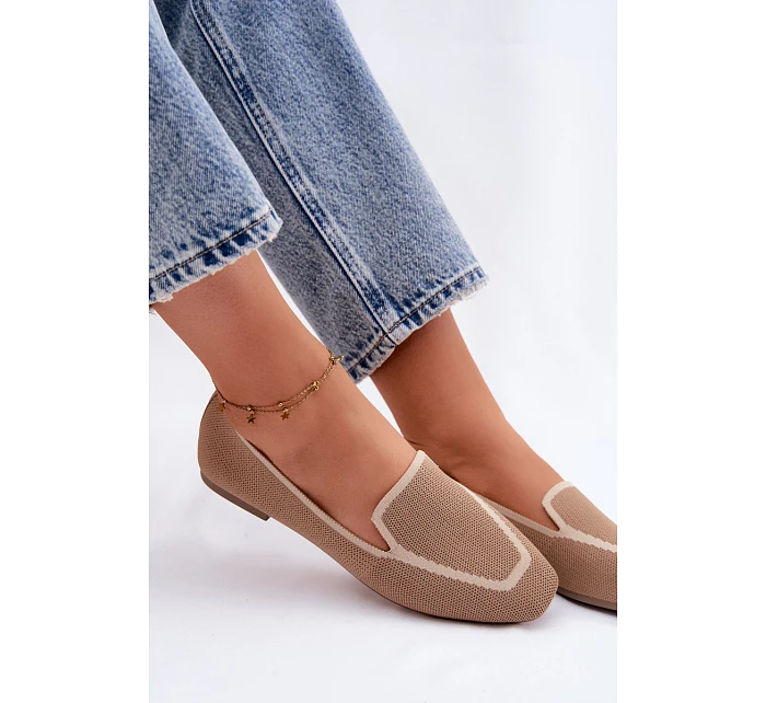 Dámské ploché kožené mokasíny světle hnědé Selisa