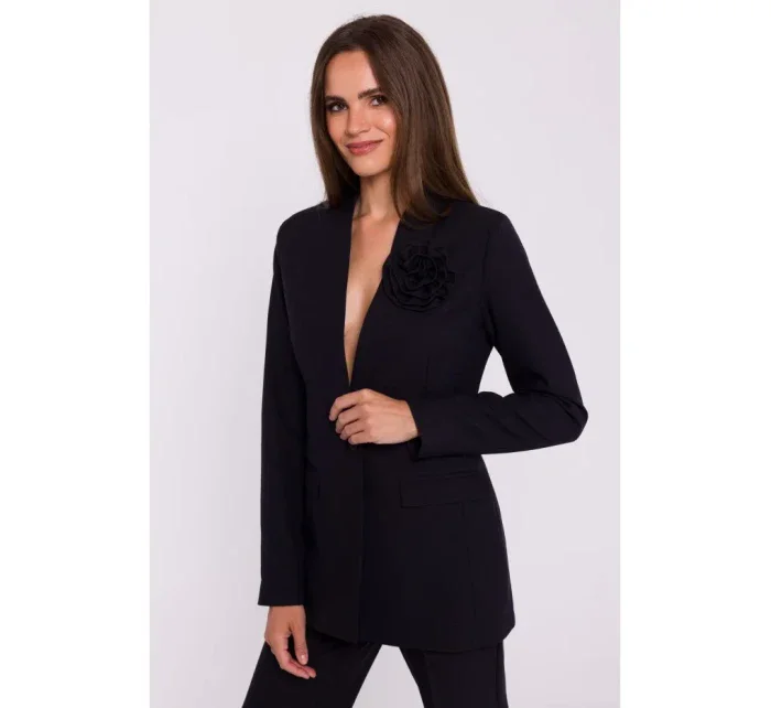 model 20502936 Květinové sako černé - STYLOVE model 20502936 Květinové sako černé - STYLOVE