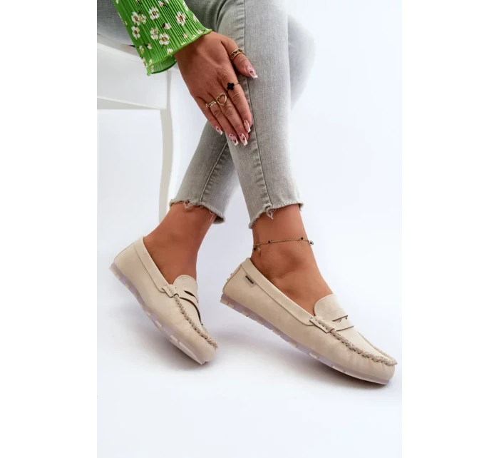 Dámské mokasíny z eko kůže světle béžová Celoria Dámské mokasíny z eko kůže světle béžová Celoria