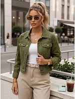 Dámská džínová bunda sepraná LANDIA zelená FashionStreet TY5685 Dámská džínová bunda sepraná LANDIA zelená FashionStreet TY5685