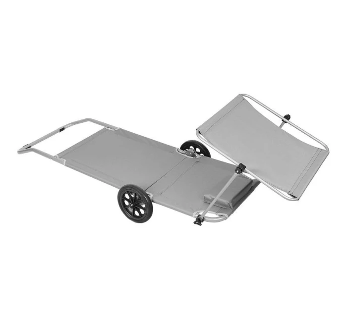 Skládací plážové lehátko se stříškou na kolečkách 116x62x62-90CM šedé Skládací plážové lehátko se stříškou na kolečkách 116x62x62-90CM šedé