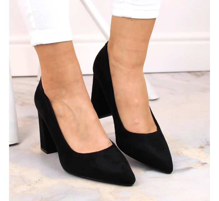 Dámské černé semišové lodičky na jehlovém podpatku W  model 21777510 - SERGIO LEONE