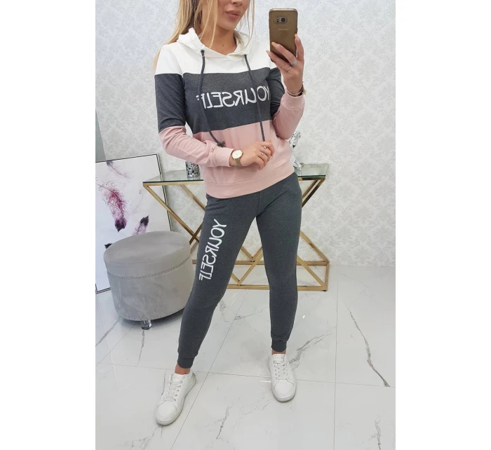 Sada s potiskem v barvě ecru+grafitová barva Sada s potiskem v barvě ecru+grafitová barva