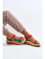 Dámské sandály na platformě a klíně Big Star NN274A053 zeleno-oranžové Dámské sandály na platformě a klíně Big Star NN274A053 zeleno-oranžové