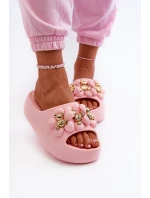 Dámské pěnové žabky s ozdobami na tlusté podrážce růžové od model 21666035 - Boto Dámské pěnové žabky s ozdobami na tlusté podrážce růžové od model 21666035 - Boto