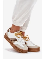 Dámské Tenisky Na Platformě S Dvojitým Šněrováním Leopardí Bílé Niteria Dámské Tenisky Na Platformě S Dvojitým Šněrováním Leopardí Bílé Niteria