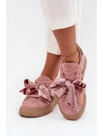 Dámské tenisky s mašlí růžové model 21710139 - Boto Dámské tenisky s mašlí růžové model 21710139 - Boto