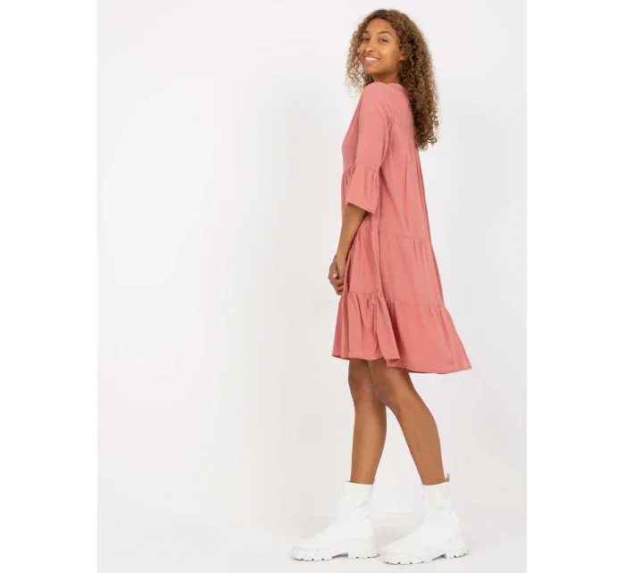 Šaty D73761M30214A3 tmavě růžové