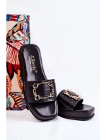 Dámské módní kožené pantofle Černá Adaline Dámské módní kožené pantofle Černá Adaline