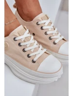 Dámské tenisky na masivní podešvi Big Star – béžové Dámské tenisky na masivní podešvi Big Star – béžové