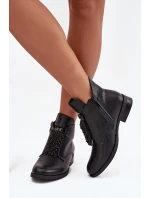 Dámské zateplené botky S.Barski – černé, na plochém podpatku Dámské zateplené botky S.Barski – černé, na plochém podpatku
