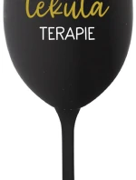 TATÍNKOVA TEKUTÁ TERAPIE - černá sklenice na víno 350 ml