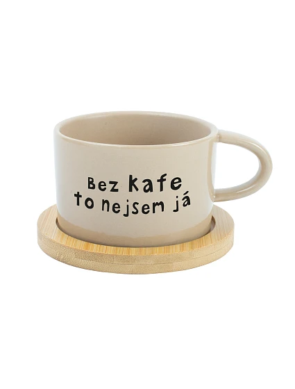 BEZ KAFE TO NEJSEM JÁ - krémový hrníček makronka 200 ml BEZ KAFE TO NEJSEM JÁ - krémový hrníček makronka 200 ml