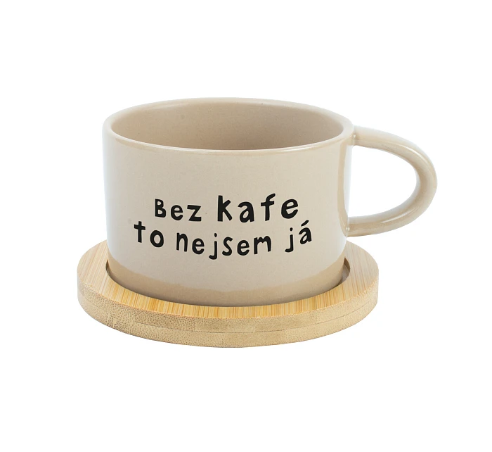 BEZ KAFE TO NEJSEM JÁ - krémový hrníček makronka 200 ml BEZ KAFE TO NEJSEM JÁ - krémový hrníček makronka 200 ml