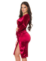 Sexy Koucla Satin-Look Dress with deep V-Neck