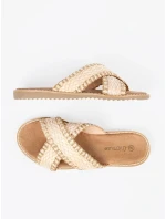 Zajímavé hnědé nazouváky dámské na plochém podpatku Zajímavé hnědé nazouváky dámské na plochém podpatku