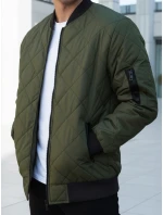Pánská prošívaná bunda bomber zelená TX2216 Pánská prošívaná bunda bomber zelená TX2216