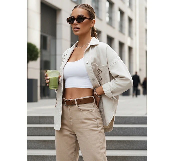 Dámská džínová bunda FILOMENAS béžová FashionStreet TY4313