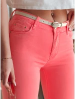 Dámské úzké kalhoty s páskem VIVASKIN světle růžové FashionStreet UY2468 Dámské úzké kalhoty s páskem VIVASKIN světle růžové FashionStreet UY2468