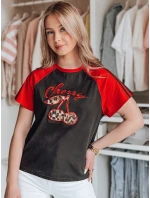 Dámské tričko s 3D efektem CEKINKA černé FashionStreet RY2865