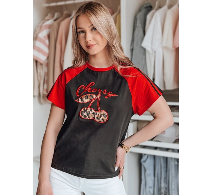 Dámské tričko s 3D efektem CEKINKA černé FashionStreet RY2865