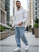 Pánská klokaní mikina s kapucí světle šedá FashionStreet BX5950