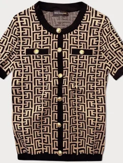 Černá dámská halenka s krátkými rukávy model 20141743 - MADE IN ITALY