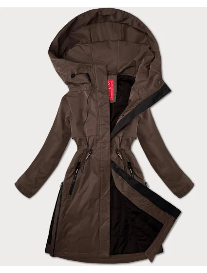Hnědá dámská bunda s kapucí model 20927381 - LHD Hnědá dámská bunda s kapucí model 20927381 - LHD