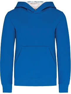 K 453 Dětská kontrastní mikina s kapucí model 22509493 light royal blue/white - Kariban