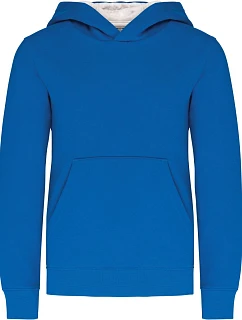 K 453 Dětská kontrastní mikina s kapucí model 22509493 light royal blue/white - Kariban
