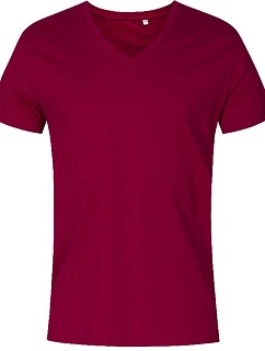 Pánské tričko X.O s výstřihem do V 40. berry model 22515228 - Promodoro