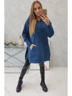 Zateplená mikina s bočními rozparky z džínoviny Zateplená mikina s bočními rozparky z džínoviny