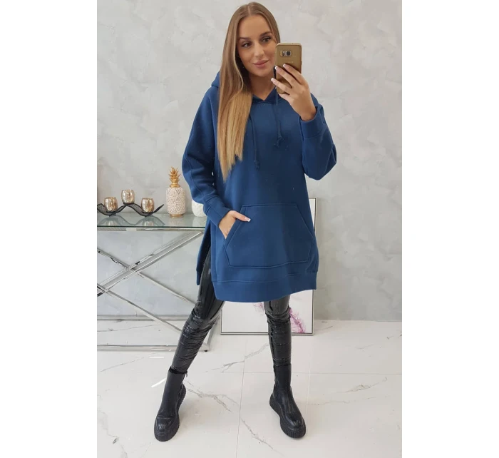 Zateplená mikina s bočními rozparky z džínoviny Zateplená mikina s bočními rozparky z džínoviny