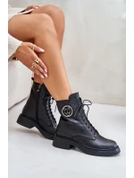 Kožené botky s podšívkou na zip černé model 21675499 - Boto Kožené botky s podšívkou na zip černé model 21675499 - Boto