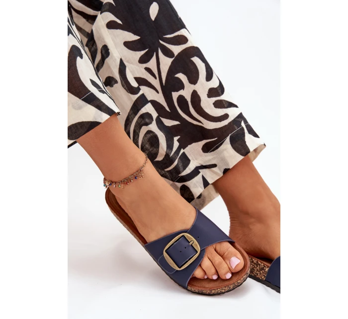 Dámské Sandály Na Korkové Platformě S Přezkou Modré model 21704214 - Boto Dámské Sandály Na Korkové Platformě S Přezkou Modré model 21704214 - Boto