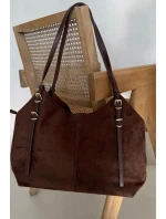 Taška z eko semiše čokoládová model 21817720 - Boto Taška z eko semiše čokoládová model 21817720 - Boto