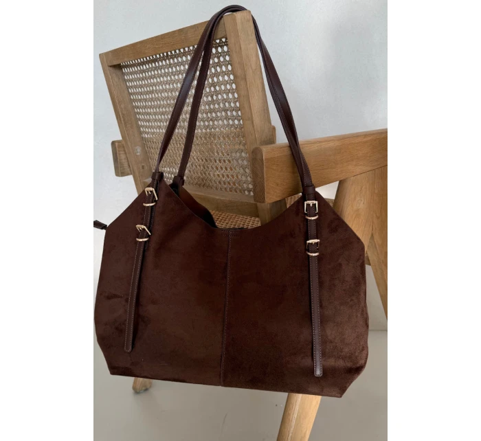 Taška z eko semiše čokoládová model 21817720 - Boto Taška z eko semiše čokoládová model 21817720 - Boto