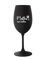 MATKA NA TAHU - černá sklenice na víno 350 ml