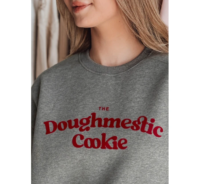 Dámská oversize mikina s potiskem COOKIES tmavě šedá FashionStreet BY1443