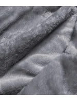 Světle modro-šedá dámská džínová bunda s kožešinovou odepínací podšívkou (br9588-5009) Světle modro-šedá dámská džínová bunda s kožešinovou odepínací podšívkou (br9588-5009)